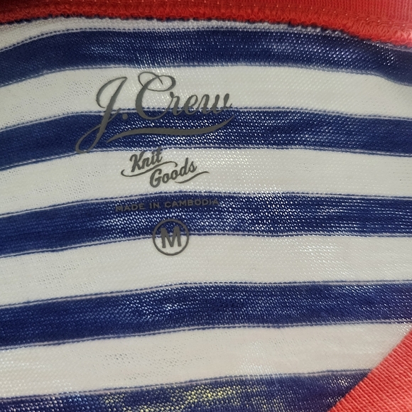 J. Crew Sailor Inspired Striped "l'océan" Long Sleeve Blouse Medium - Picture 3 of 4